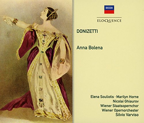 CD cover for Donizetti’s "Anna Bolena" featuring a painted portrait.
