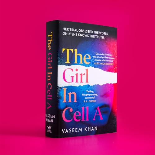 Book cover: "The Girl In Cell A" with red, white, and blue tones.