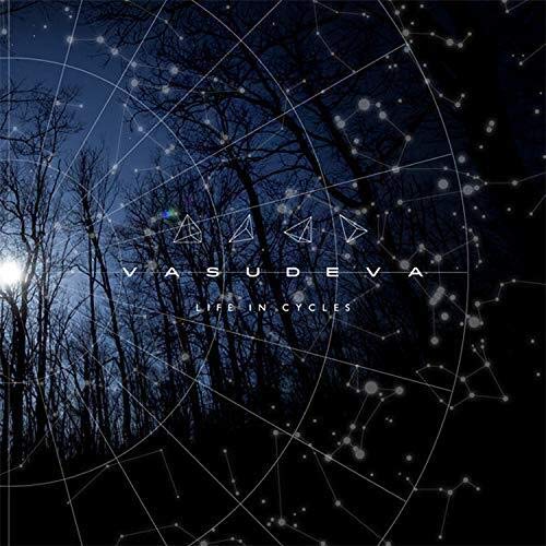 Vinyl record cover: dark forest scene with constellation-like lines and text.