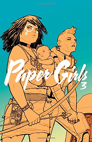 Comic book cover featuring two women and a baby against a teal sky background.