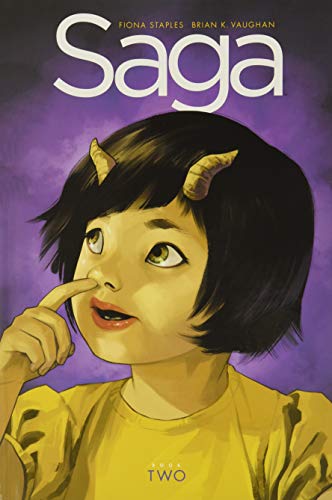 Book cover: close-up of a young girl with small horns, looking upwards.