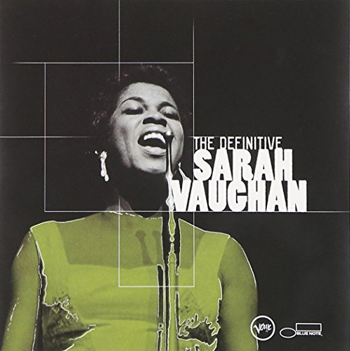 CD cover featuring a portrait of Sarah Vaughan singing into a microphone.