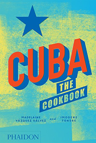 Cookbook cover with bold red "CUBA" text and a blue star on yellow.