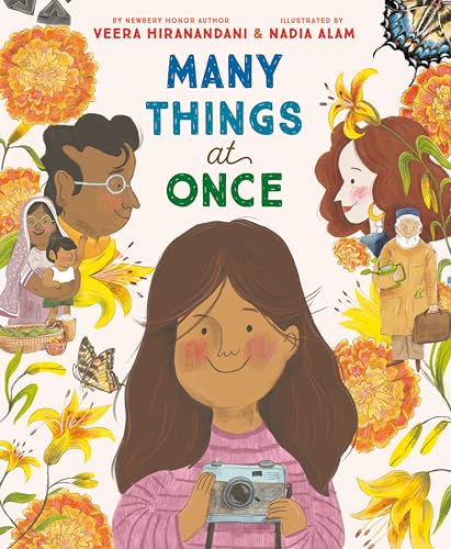 Book cover: children, flowers, and butterflies illustrated in vibrant colors.