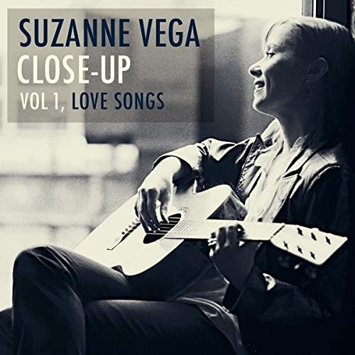 Suzanne Vega album cover, "Close-Up Vol 1, Love Songs", with guitar.