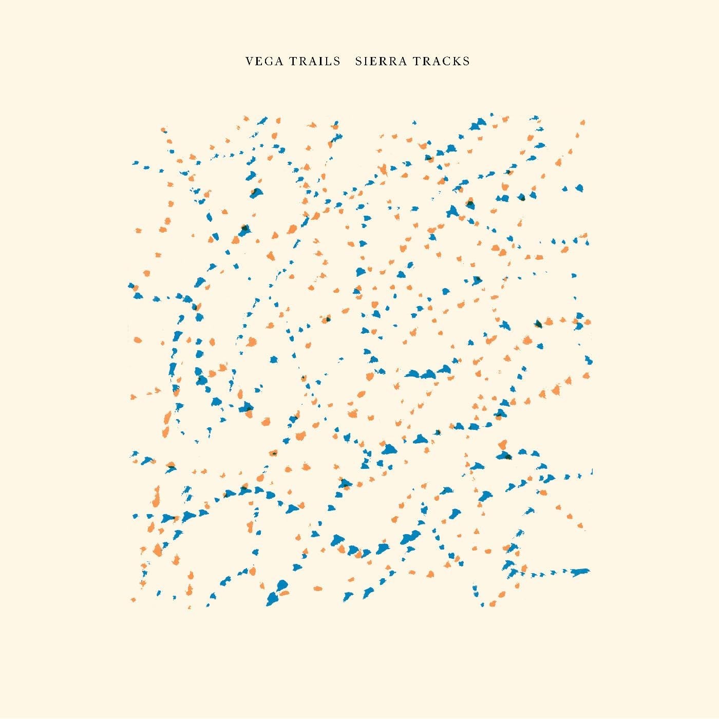 CD cover with abstract orange and blue speckled pattern.