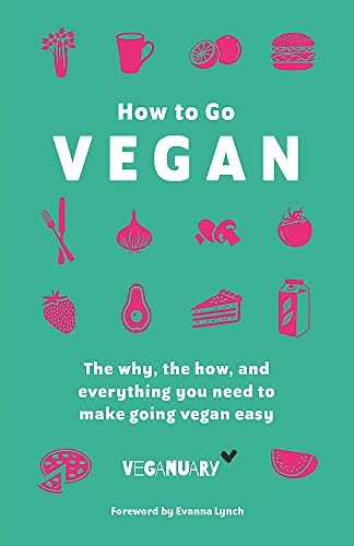 Green book cover with white “VEGAN” text and illustrated vegan food icons.