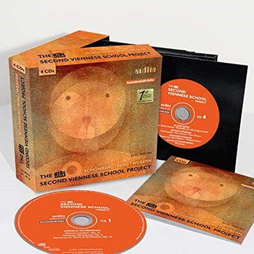 Four-CD box set titled The Second Viennese School Project with orange discs and packaging.
