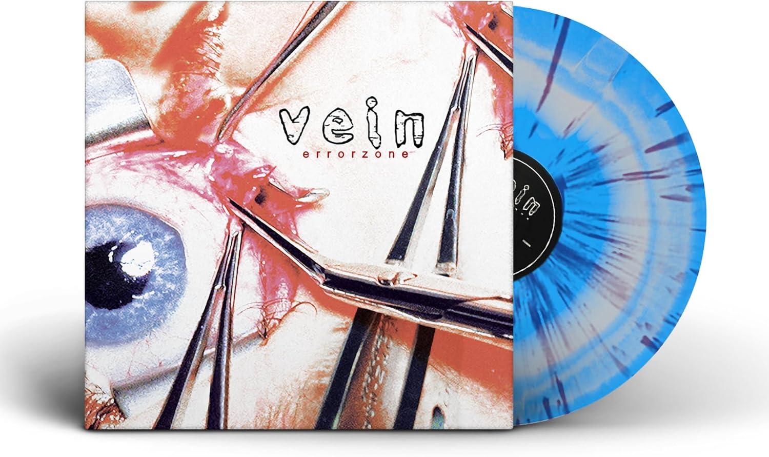 Vein "Errorzone" vinyl record with surgical imagery and blue swirl pattern.