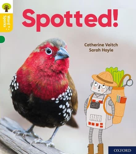 Book cover featuring a red bird and a robot with binoculars.
