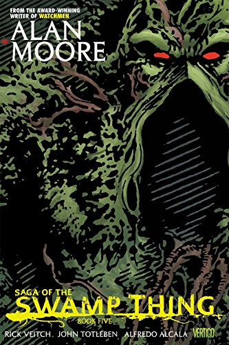 The cover of Saga of the Swamp Thing Book 5 featuring a green monster.