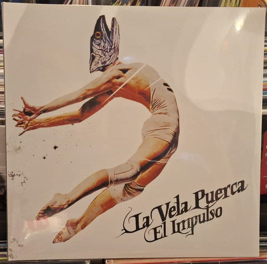 Album cover for Vela Puerca’s “El Impulso” featuring a leaping figure.