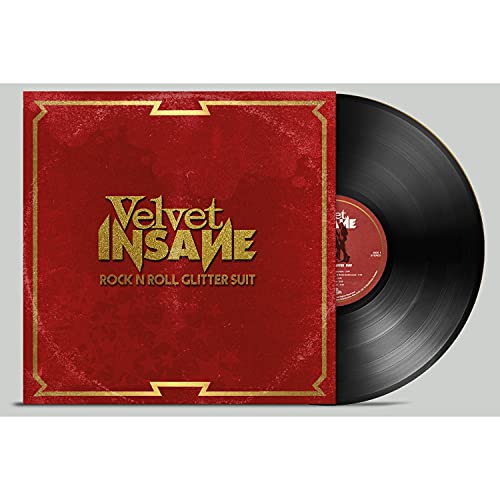 Red album cover with gold text and a black vinyl record.