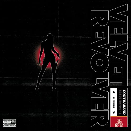Velvet Revolver “Contraband” album cover: silhouette against a dark, textured background.
