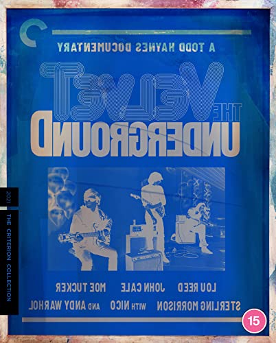 Blu-ray cover for "Velvet Underground" documentary, featuring band members performing.