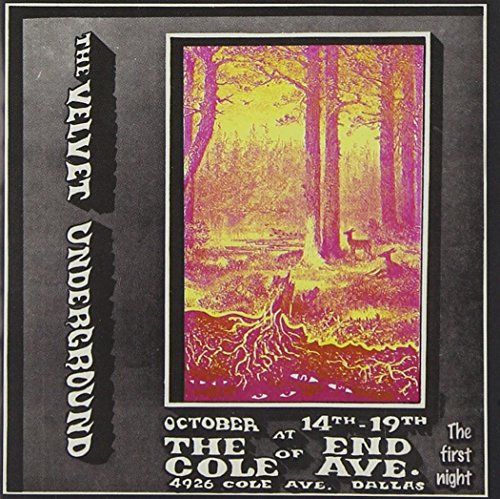 CD cover for The Velvet Underground live album, forest scene, pink and purple.