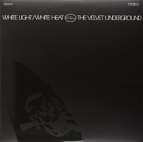 Black Velvet Underground album cover, “White Light/White Heat,” with shadowy figure.