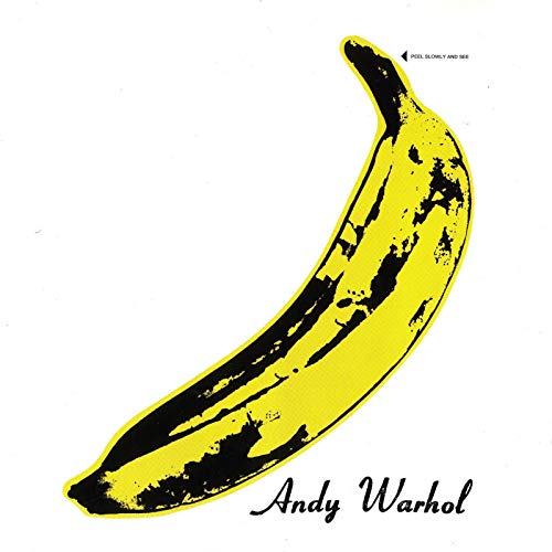 Yellow banana silkscreen print on white background, signed "Andy Warhol".