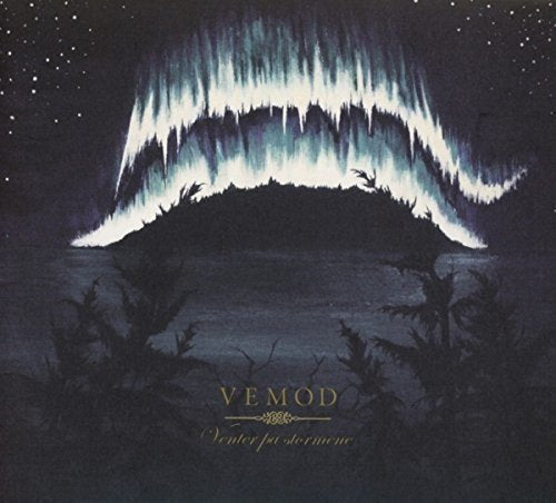 CD cover: dark landscape with aurora borealis and silhouetted trees.