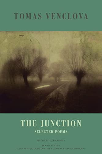 Book cover: “The Junction: Selected Poems” by Tomas Venclova, with a misty landscape.