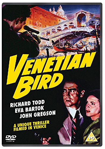 DVD case for "Venetian Bird" with title, actors, and a Venice scene.