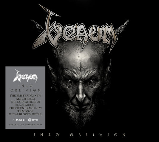 Venom "Into Oblivion" CD cover featuring a distorted, menacing face.