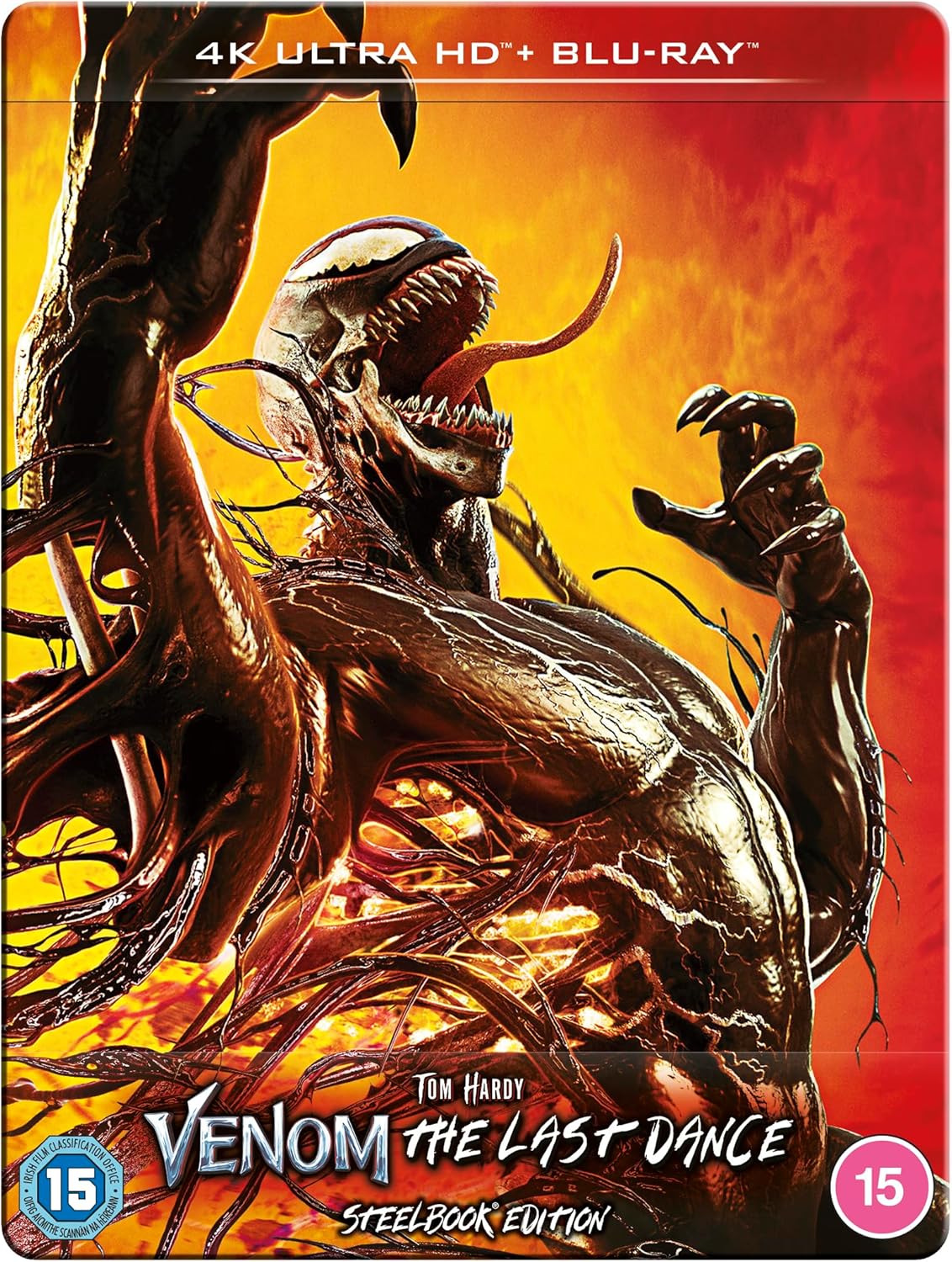 Red SteelBook cover featuring Venom with tendrils, title, and 4K logo.