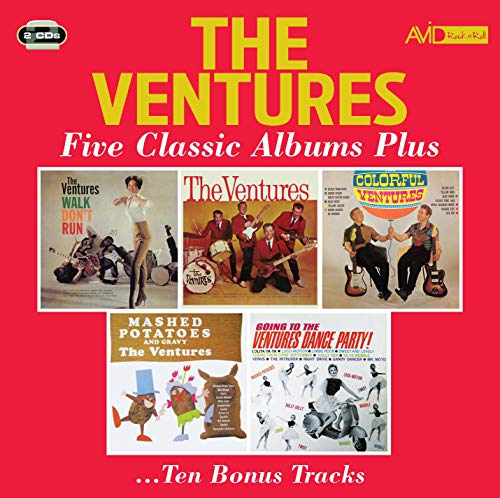 CD cover for "The Ventures - Five Classic Albums Plus" compilation.