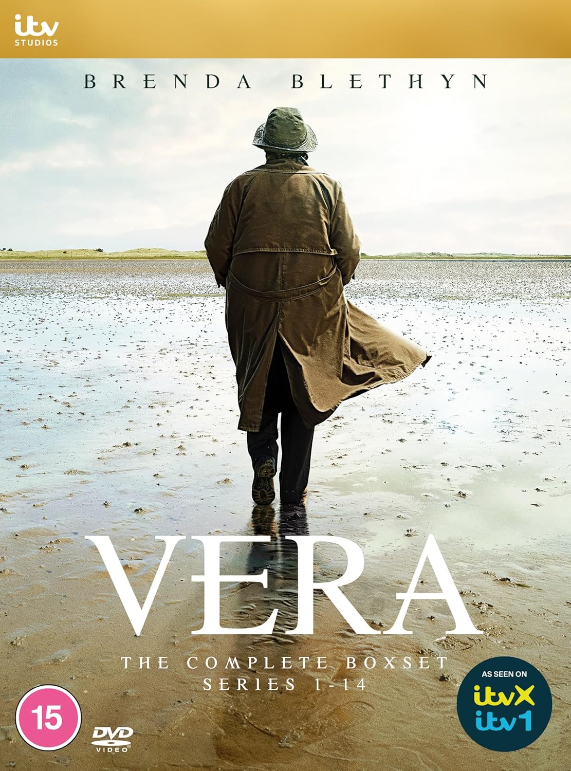DVD cover for “Vera” series 1-14, featuring a woman walking away.