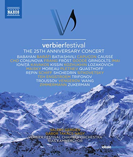 Blu-ray cover for Verbier Festival 25, featuring snowy mountains and artist names.