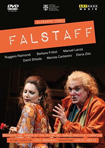DVD cover for Verdi's *Falstaff* opera, featuring two performers in costume.