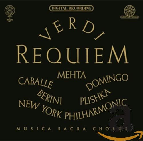 Black CD cover with gold text: "Verdi Requiem" and artist names.