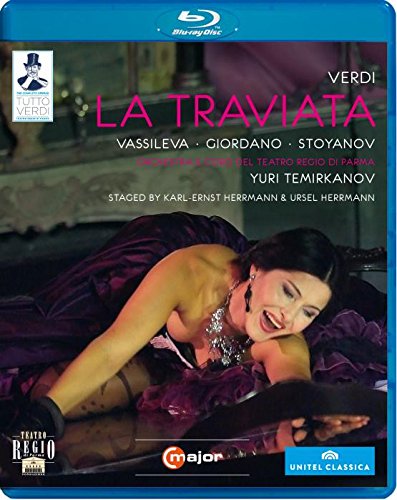 Blu-ray case with a woman in a purple dress on the cover.