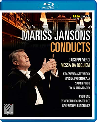 Blu-ray cover for Verdi’s *Messa da Requiem*, featuring conductor Mariss Jansons.