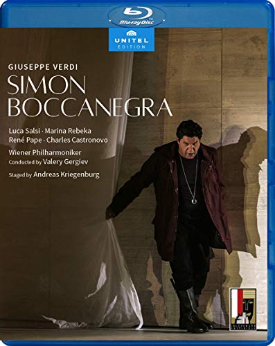 "Blu-ray case cover featuring a man in dark attire holding a flowing white curtain."