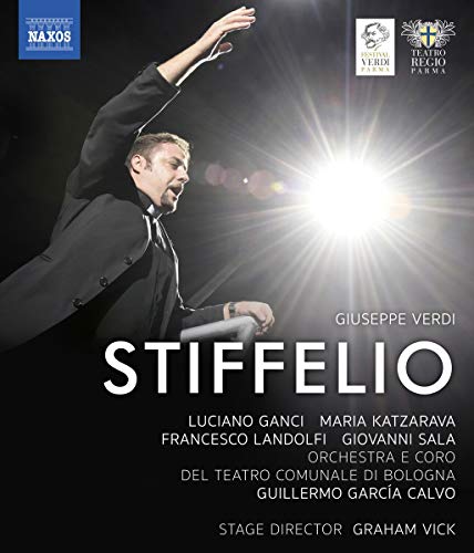 DVD cover for Verdi’s *Stiffelio* opera, featuring a singer in costume.