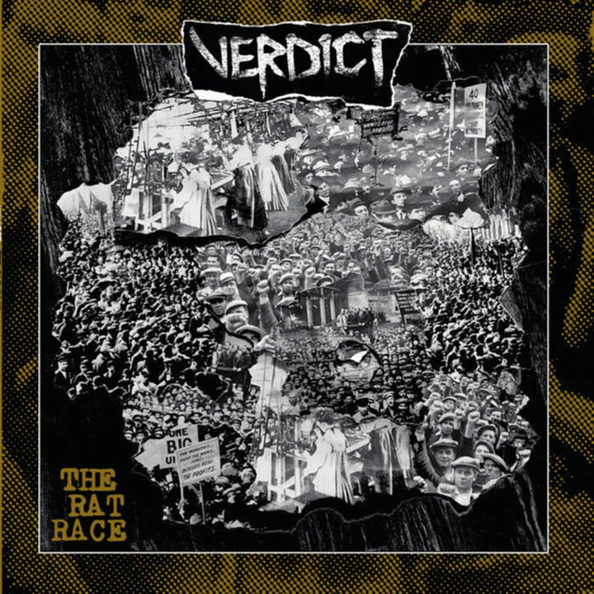 Vinyl record of Verdict's "The Rat Race" album, featuring cover art.