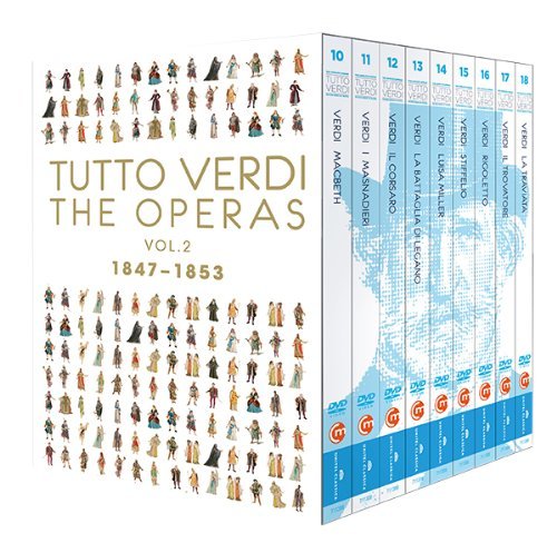 "Tutto Verdi the Operas Vol. 2" DVD box set with operatic figures on cover.
