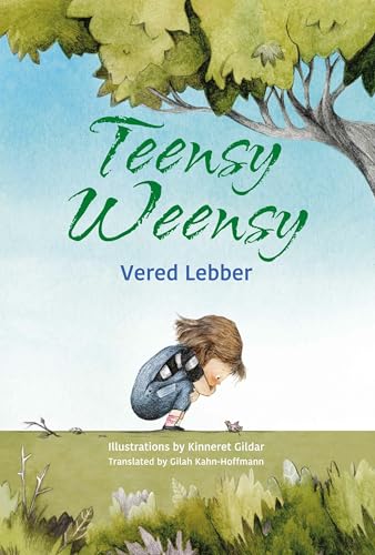 Book cover: child looking at small creatures under a leafy tree.
