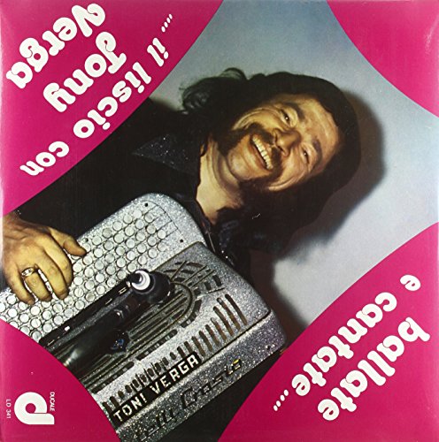 Vinyl record cover featuring Tony Verga playing an accordion, smiling.