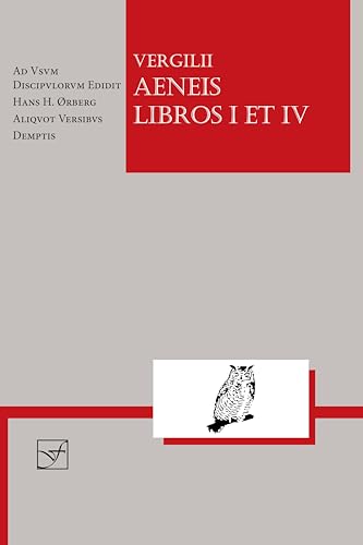 Book cover for Vergil Aeneis Libros I et IV with red accents and owl illustration.