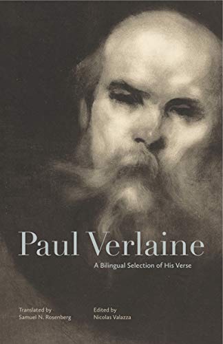 Book cover featuring a portrait of poet Paul Verlaine, with title text.
