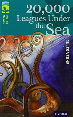 Book cover: “20,000 Leagues Under the Sea” with octopus illustration.