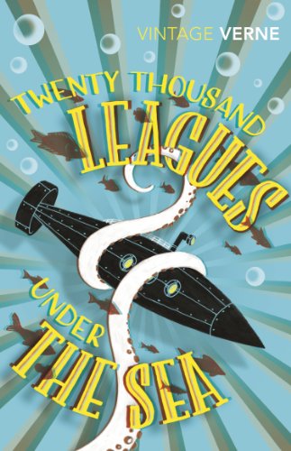 Book cover: submarine entangled by a tentacle, bubbles, and fish.