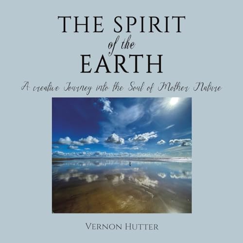 Book cover with a reflective beach scene under a cloudy blue sky.