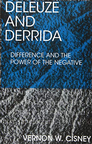 Book cover: “Deleuze and Derrida” by Vernon W. Cisney, blue textured background.