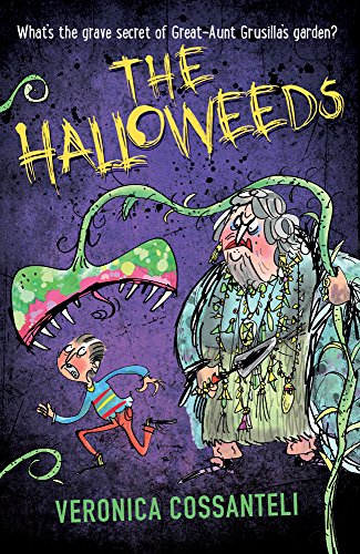 Book cover: cartoon of a boy, old woman, and monstrous plant.