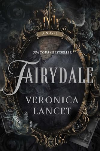 Book cover featuring an ornate gold mirror frame, skulls, roses, and the title Fairydale.