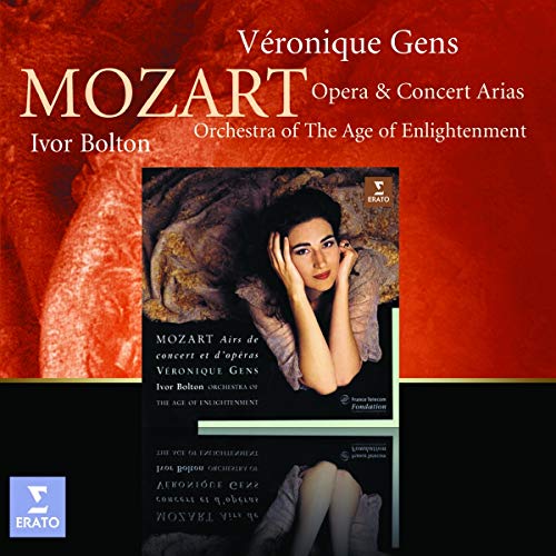 CD cover: Véronique Gens portrait with red and gold abstract background.