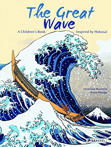 Book cover depicting a large blue wave and small boats with Mount Fuji.